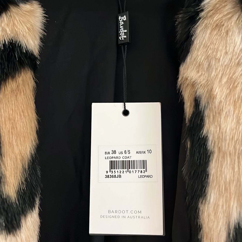 Leopard Print Faux Fur Coat - Beige/Tan - Picture 7 of 13